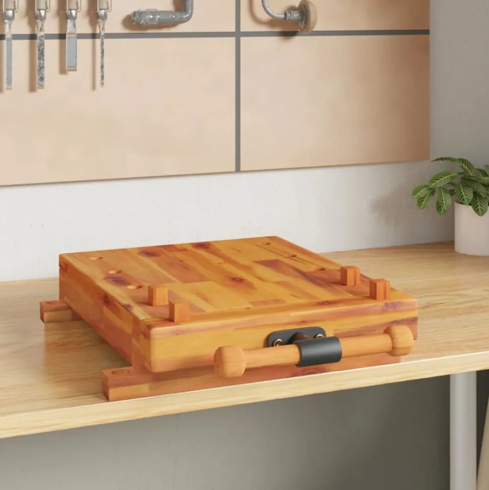 vidaXL Tafelwerkbank met bankschroef 52x44x9,5 cm massief acaciahout