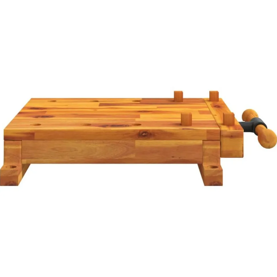 vidaXL Tafelwerkbank met bankschroef 52x44x9,5 cm massief acaciahout