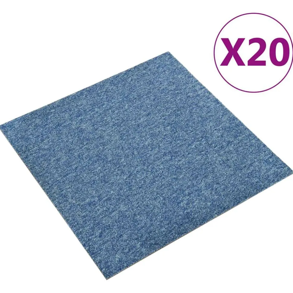 vidaXL Tapijt 20 pcs Blauw 50 x 50 cm 100% Polypropyleen