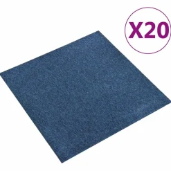 vidaXL Tapijt 20 pcs Donkerblauw 50 x 50 cm 100% Polypropyleen