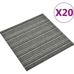 vidaXL Tapijt 20 pcs Gestreept Antraciet 50 x 50 cm 100% Polypropyleen