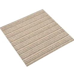 vidaXL Tapijt 20 pcs Gestreept Beige 50 x 50 cm 100% Polypropyleen