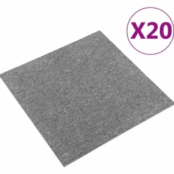 vidaXL Tapijt 20 pcs Grijs 50 x 50 cm 100% Polypropyleen