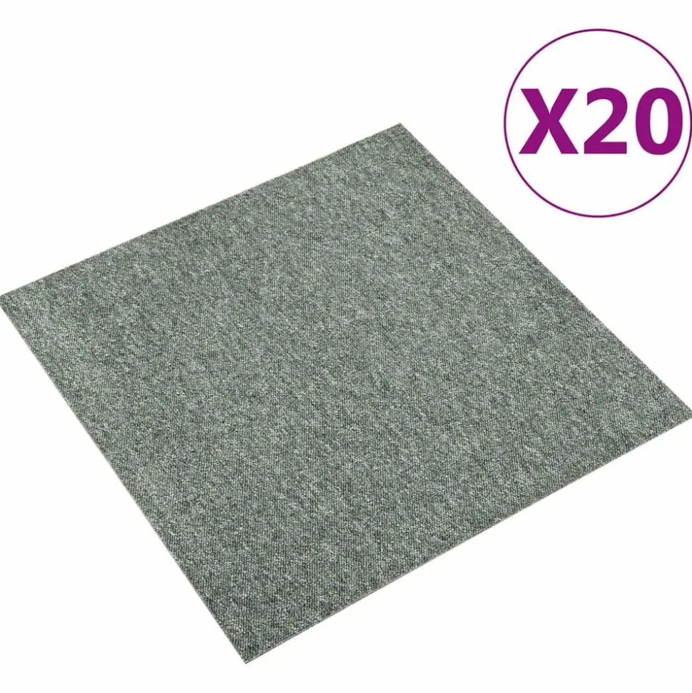 vidaXL Tapijt 20 pcs Groen 50 x 50 cm 100% Polypropyleen