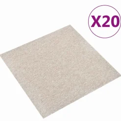 vidaXL Tapijt 20 pcs Licht Beige 50 x 50 cm 100% Polypropyleen
