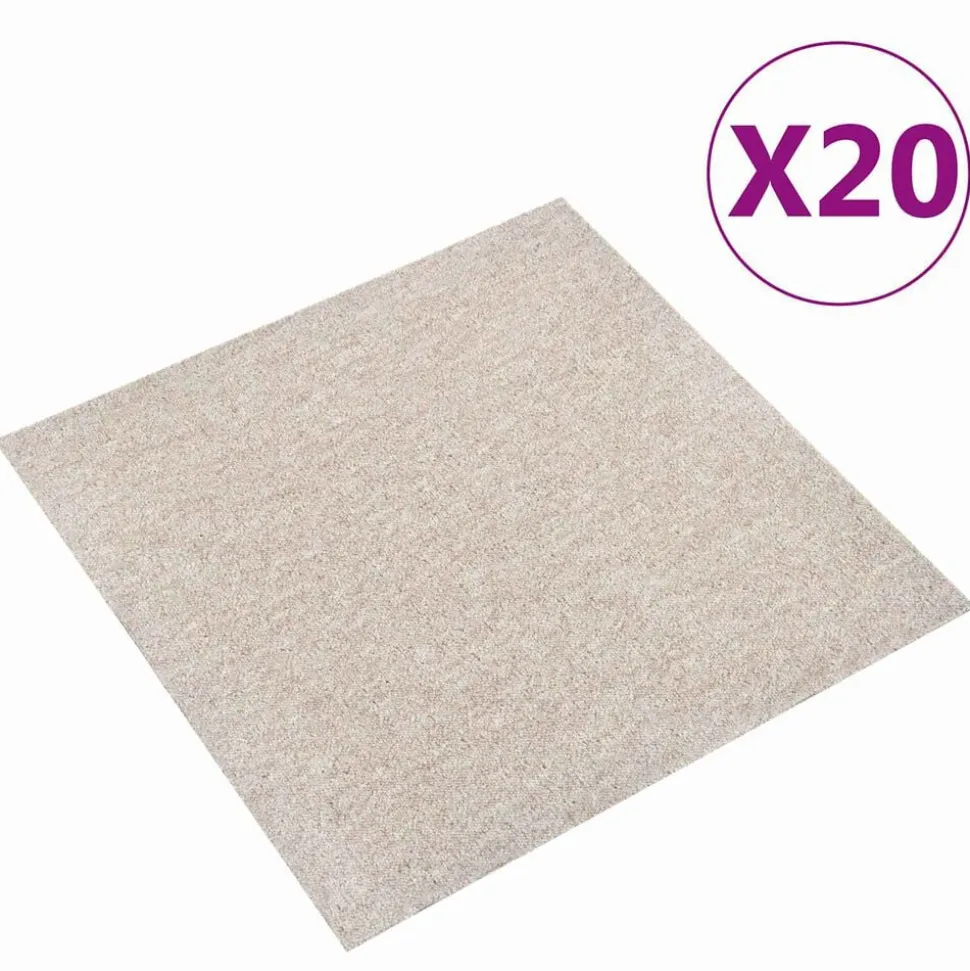 vidaXL Tapijt 20 pcs Licht Beige 50 x 50 cm 100% Polypropyleen