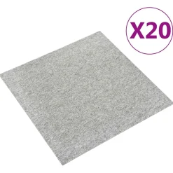 vidaXL Tapijt 20 pcs Lichtgrijs 50 x 50 cm 100% Polypropyleen