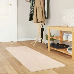 vidaXL Tapijtloper Effen MARSA Crème 50 x 100 cm Polyester en PVC
