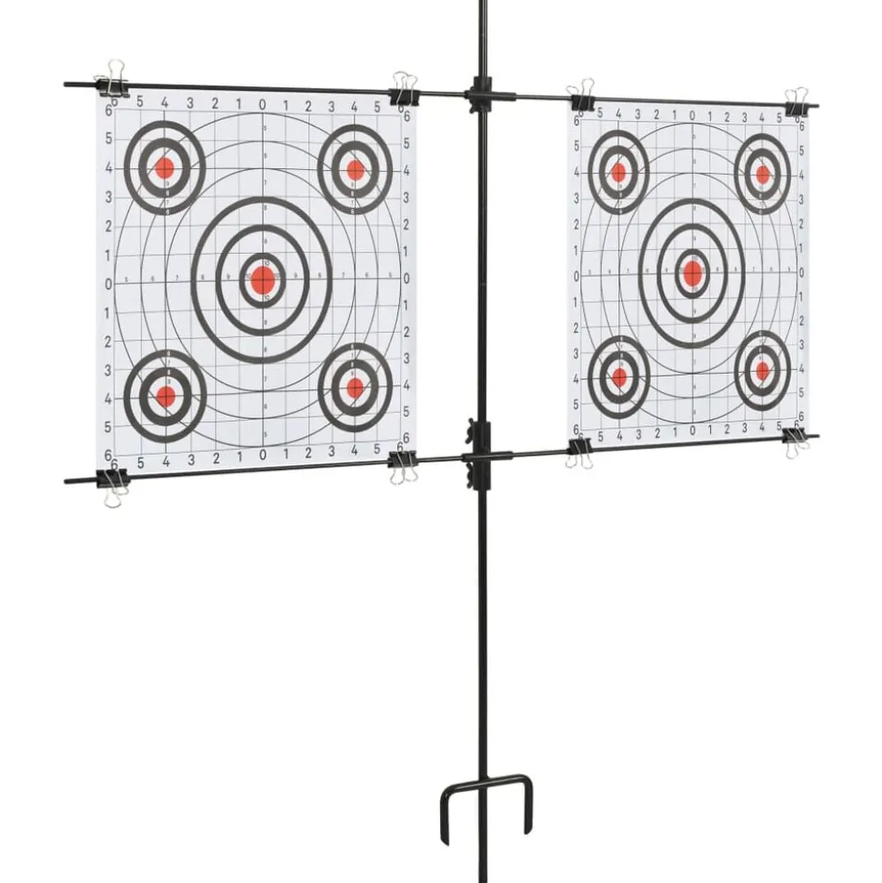 vidaXL Targetkaartstandaard met schietkaarten 78x76 cm staal