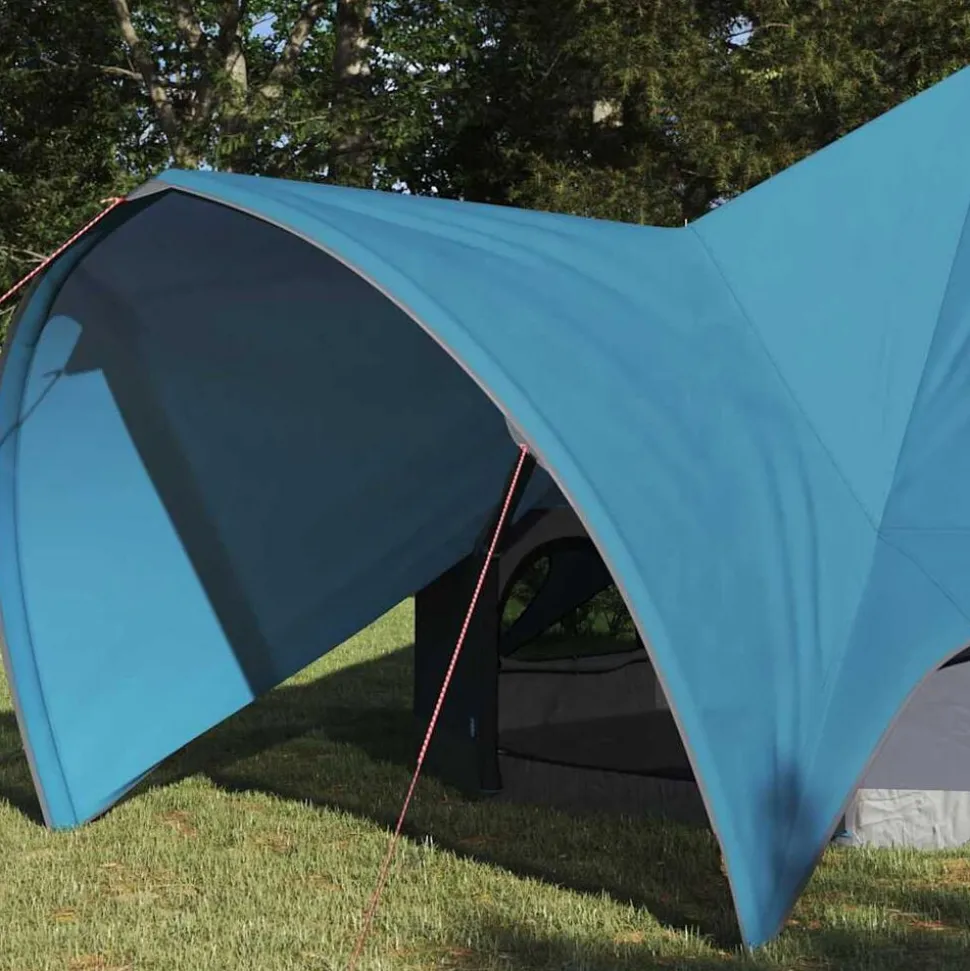 vidaXL Teepee Tent 3-Person met dak Blauw en Grijs 312 x 312 x 197 cm