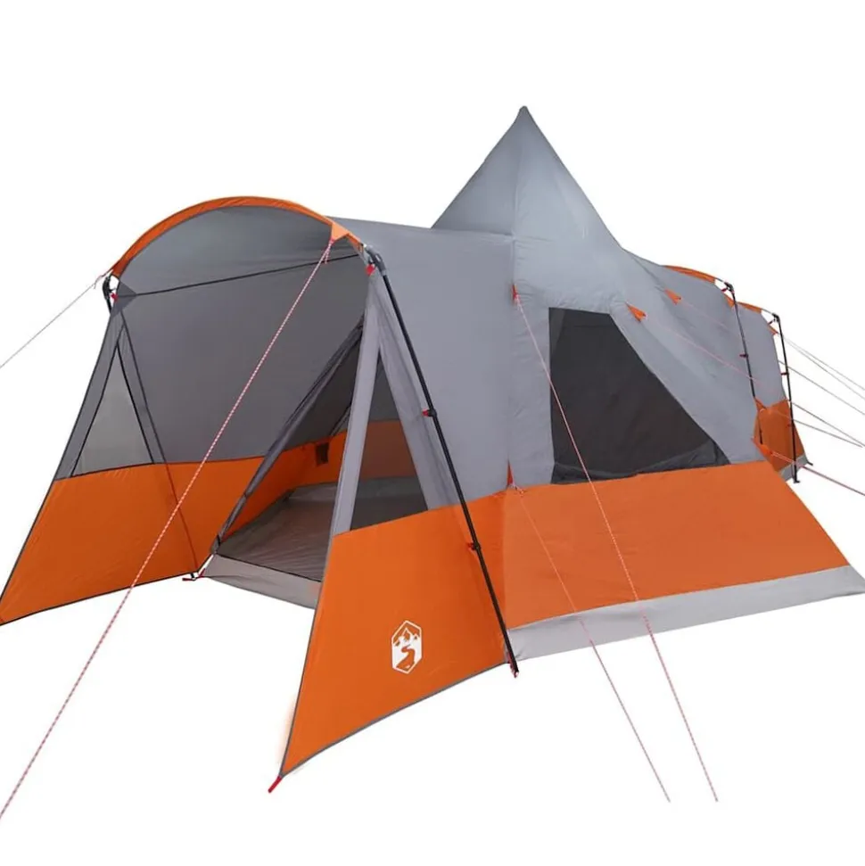 vidaXL Teepee Tent 8-Persoon Grijs en Oranje 720 x 465 x 295 cm