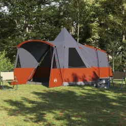 vidaXL Teepee Tent 8-Persoon Grijs en Oranje 720 x 465 x 295 cm