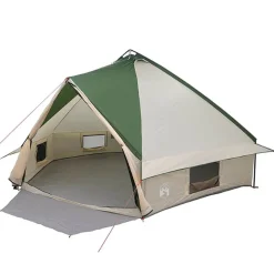 vidaXL Teepee Tent voor 10 Personen Groen en Wit 567 x 470 x 242 cm