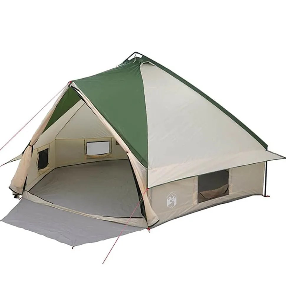 vidaXL Teepee Tent voor 10 Personen Groen en Wit 567 x 470 x 242 cm