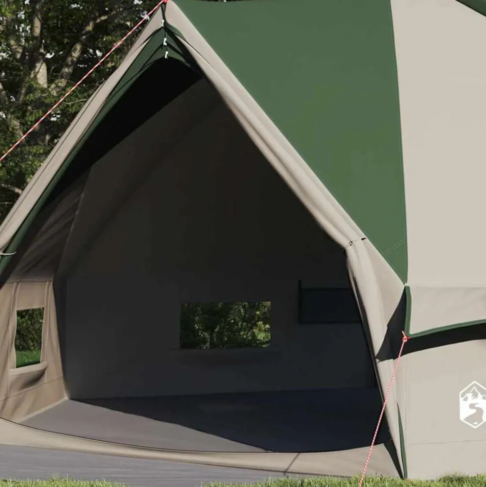 vidaXL Teepee Tent voor 10 Personen Groen en Wit 567 x 470 x 242 cm