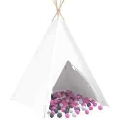 vidaXL Teepee Tent Wit 120 x 120 x 150 cm Stof en Plastic