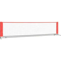 vidaXL Tennisnet 400x100x87 cm polyester zwart en rood