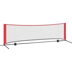 vidaXL Tennisnet Zwart en Rood 301 x 90,5 x 87 cm Polyester