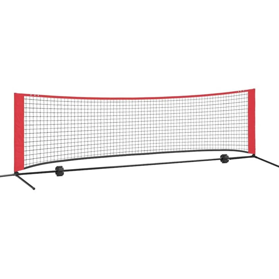 vidaXL Tennisnet Zwart en Rood 301 x 90,5 x 87 cm Polyester