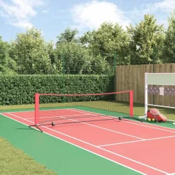 vidaXL Tennisnet Zwart en Rood 301 x 90,5 x 87 cm Polyester