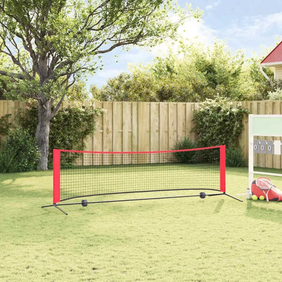 vidaXL Tennisnet Zwart en Rood 301 x 90,5 x 87 cm Polyester