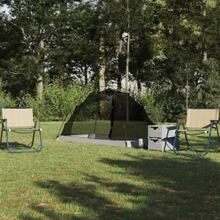 vidaXL Tent met dak met opslag Grijs en zwart 236 x 108 x 120 cm