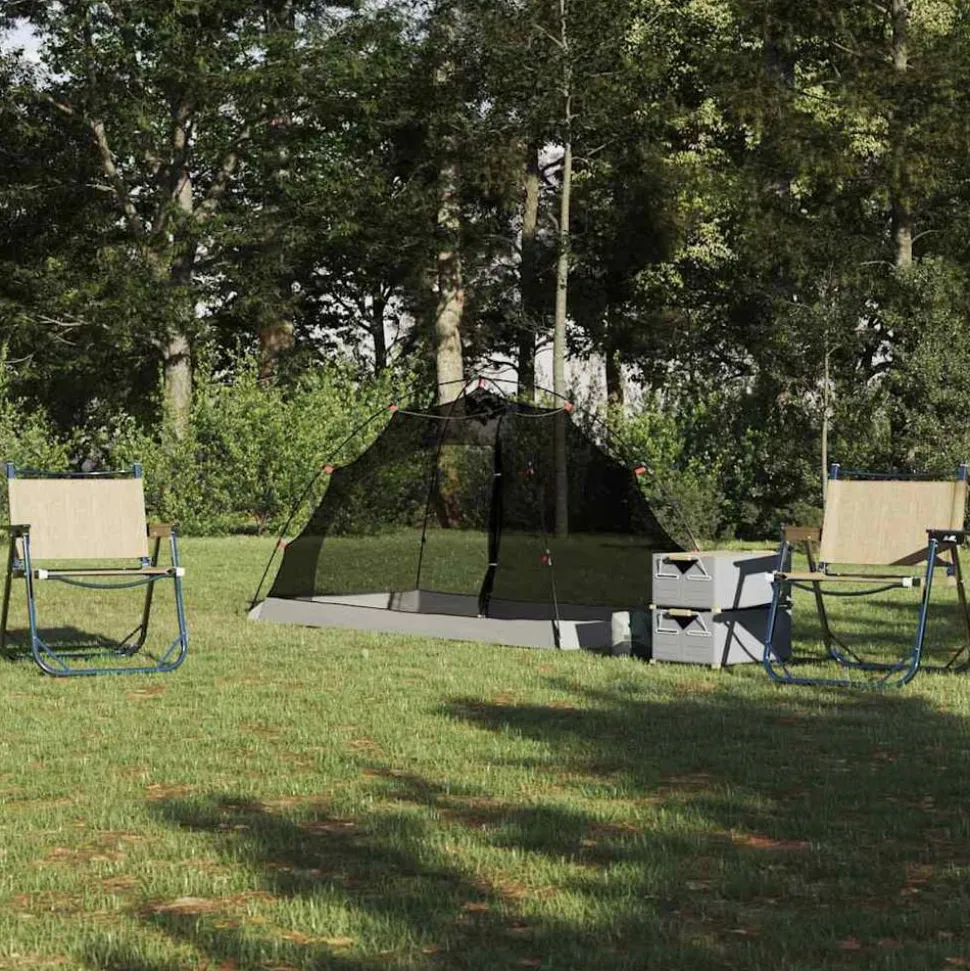 vidaXL Tent met dak met opslag Grijs en zwart 236 x 108 x 120 cm