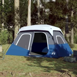 vidaXL Tent met LED 6-persoons snelontgrendeling lichtblauw