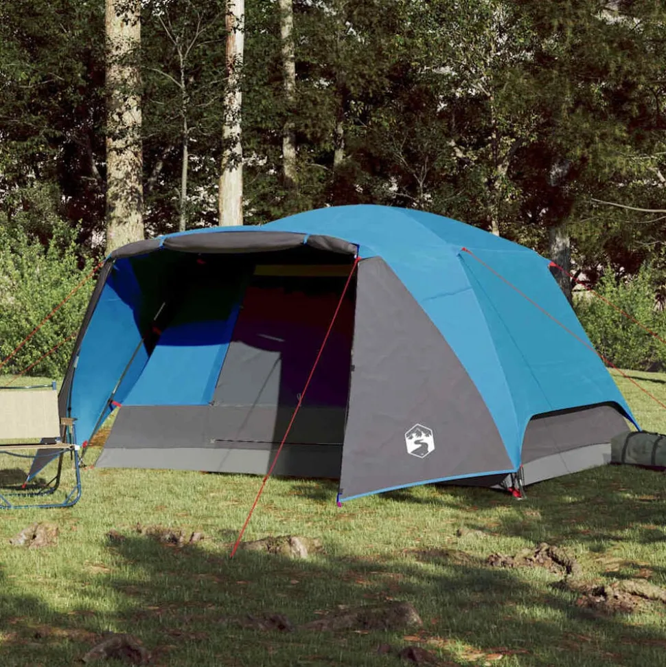vidaXL Tent met luifel 4-persoons waterdicht blauw