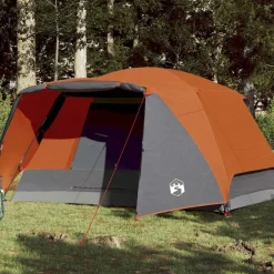 vidaXL Tent met luifel 4-persoons waterdicht oranje