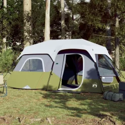 vidaXL Tent 9-persoons waterdicht met LED lichtblauw