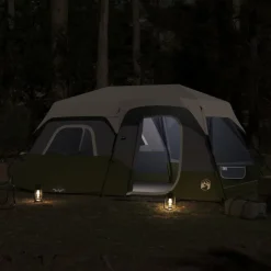 vidaXL Tent 9-persoons waterdicht met LED lichtblauw