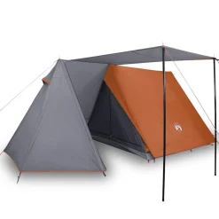 vidaXL Tent 3-persoons waterdicht grijs en oranje