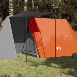 vidaXL Tent 3-persoons waterdicht grijs en oranje