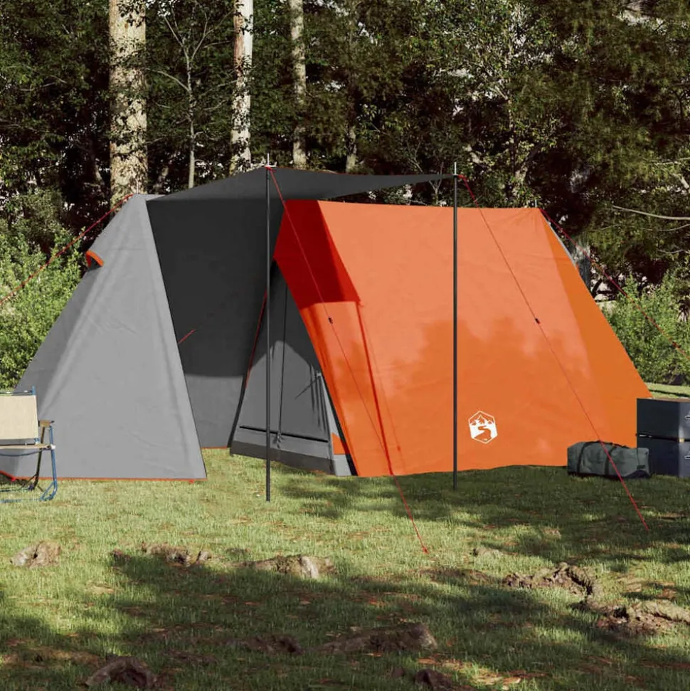 vidaXL Tent 3-persoons waterdicht grijs en oranje