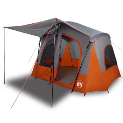 vidaXL Tent 5-persoons waterdicht grijs en oranje