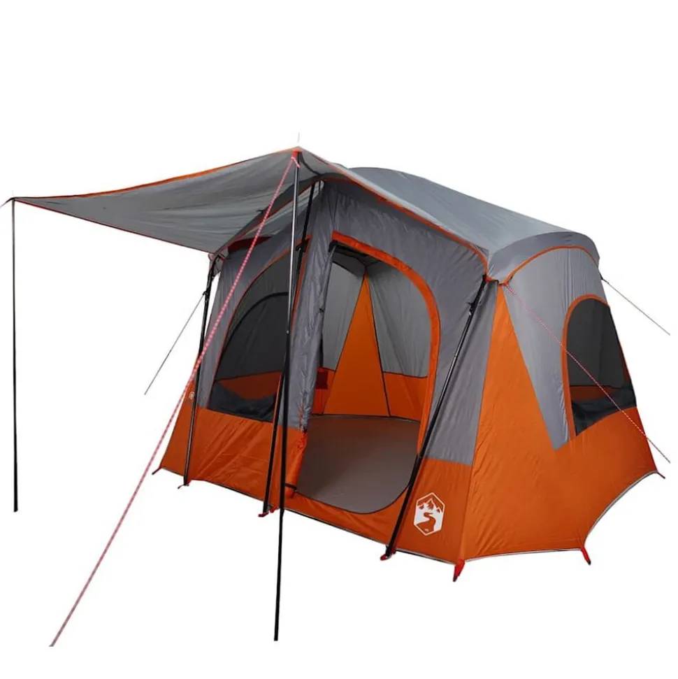 vidaXL Tent 5-persoons waterdicht grijs en oranje
