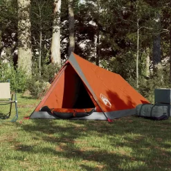 vidaXL Tent 2-persoons waterdicht grijs en oranje