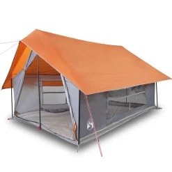 vidaXL Tent 5-persoons waterdicht grijs en oranje