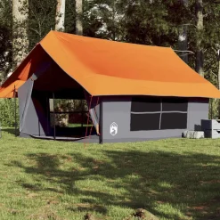 vidaXL Tent 5-persoons waterdicht grijs en oranje