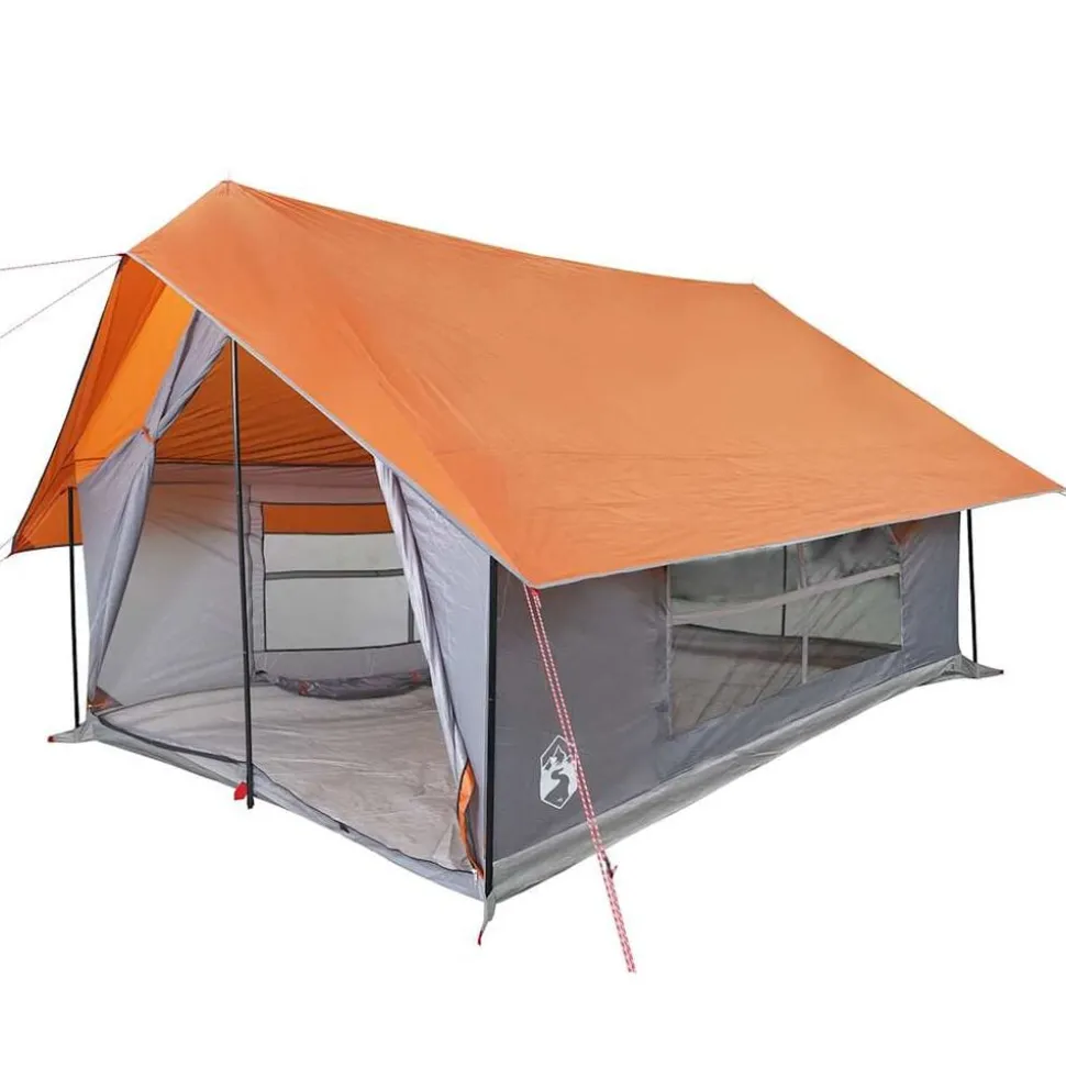 vidaXL Tent 5-persoons waterdicht grijs en oranje