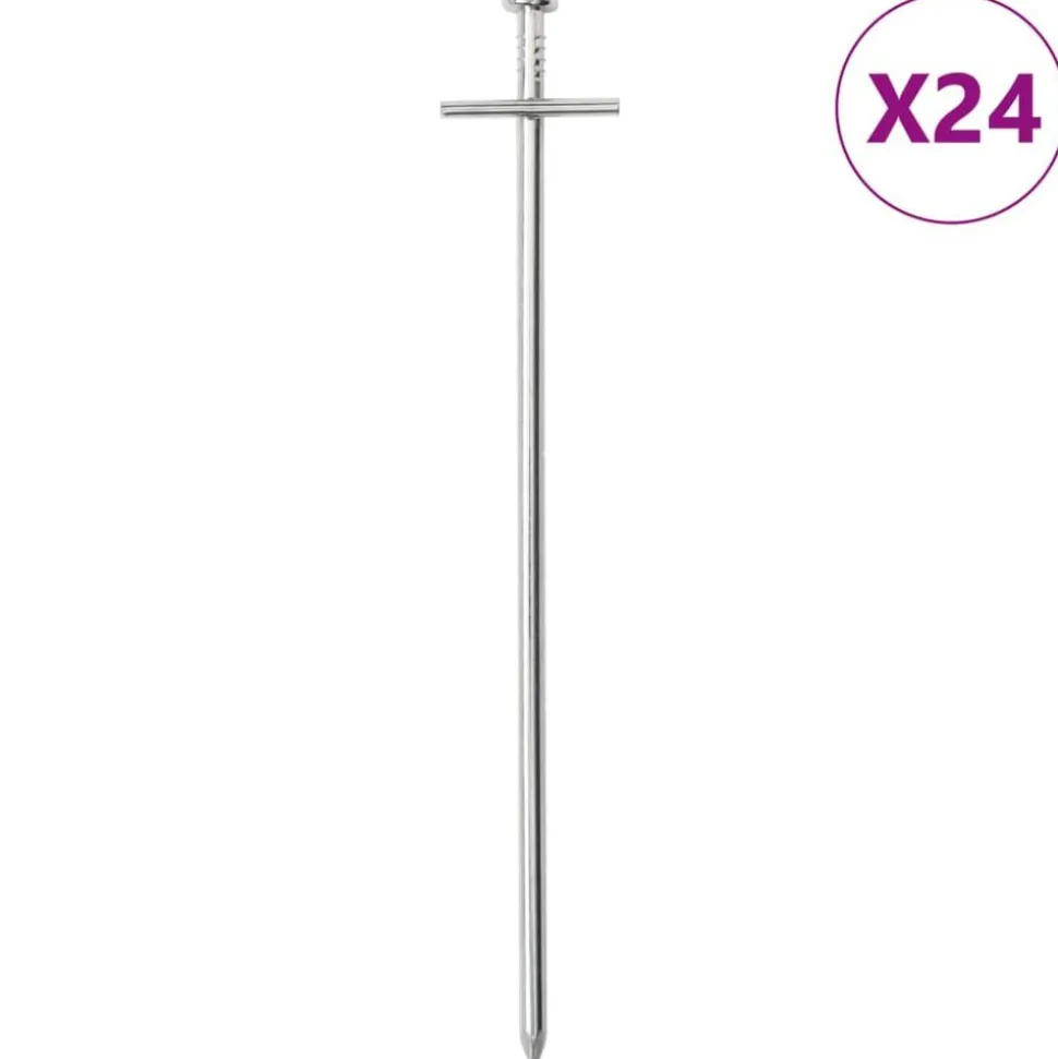vidaXL Tentharingen 24 st Ø6 mm 23 cm gegalvaniseerd staal