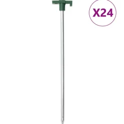 vidaXL Tentharingen 24 st 7 mm 25 cm gegalvaniseerd staal polypropeen