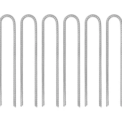 vidaXL Tentharingen 6 st U-vormig Ø7 mm 30 cm gegalvaniseerd staal