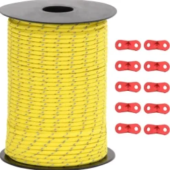 vidaXL Tentscheerlijn met reflecterende strips en spanners 50 m 3 mm