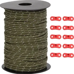 vidaXL Tentscheerlijn met reflecterende strips en spanners 50 m 3 mm