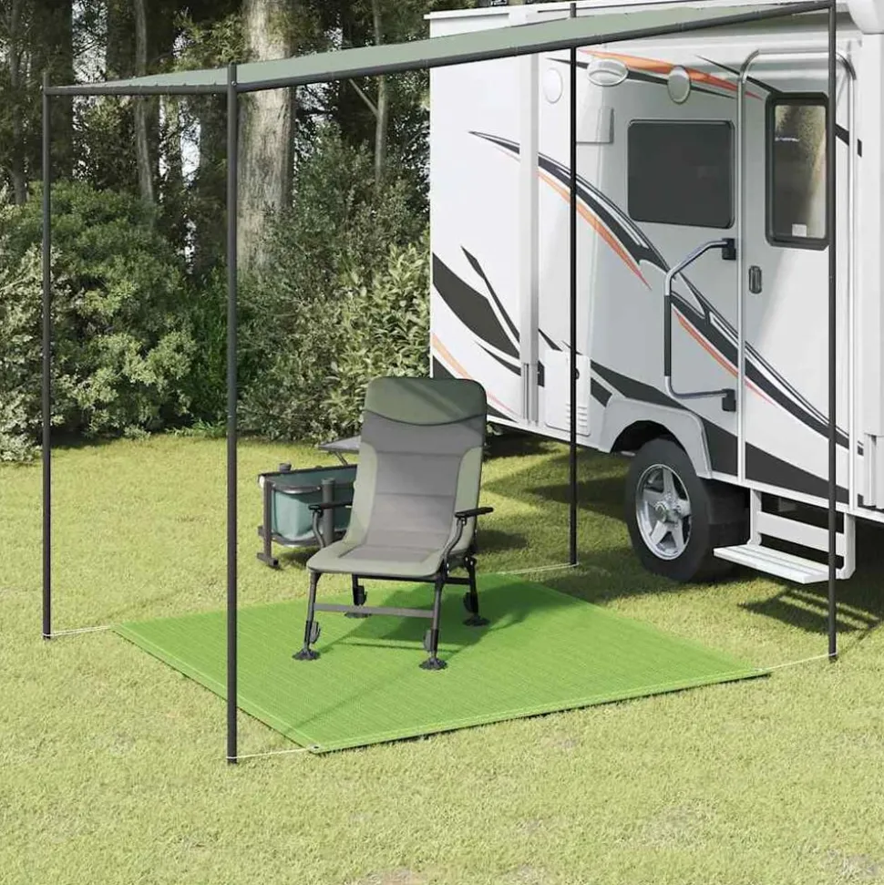 vidaXL Tenttapijt 200x200 cm HDPE lichtgroen
