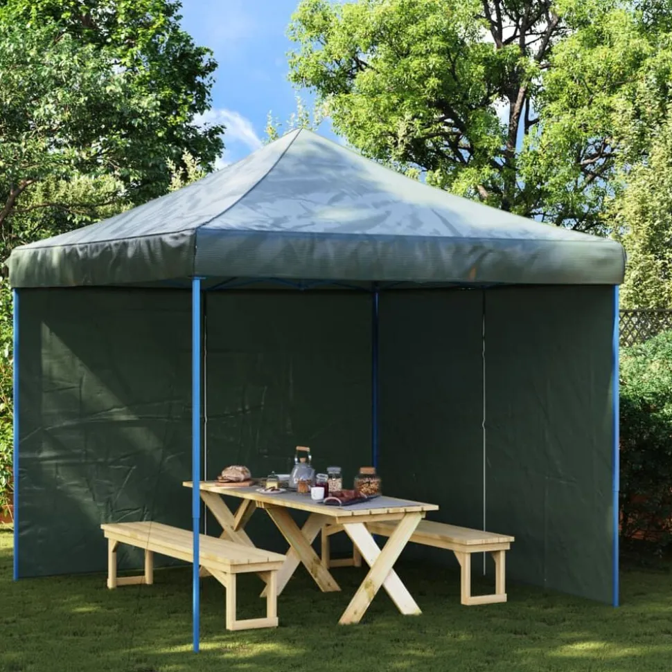 vidaXL Tentwanden 2 st met ritssluiting PE groen