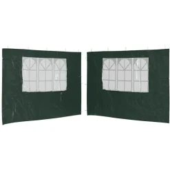 vidaXL Tentwanden met raam PE groen 2 st