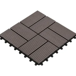 vidaXL Terras Tegel 11 pcs Donkerbruin 30 x 30 cm WPC